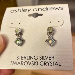 Ashley Andrews sterling silver & Swarovski crystal stud earrings